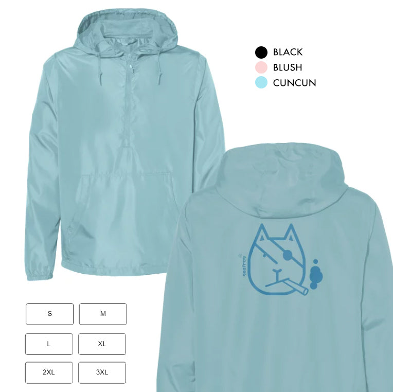 Smoking Cat Pullover Windbreaker