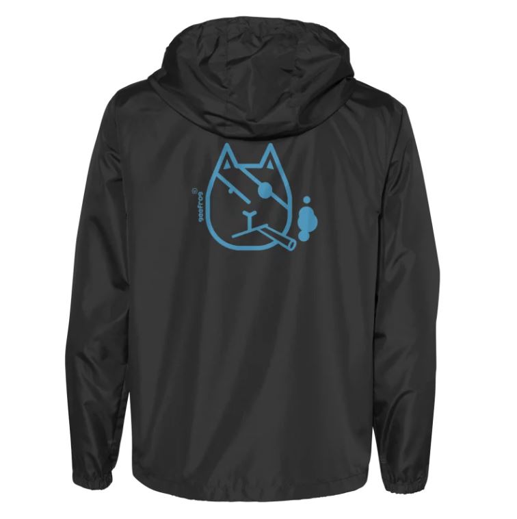 Smoking Cat Zip Up Windbreaker